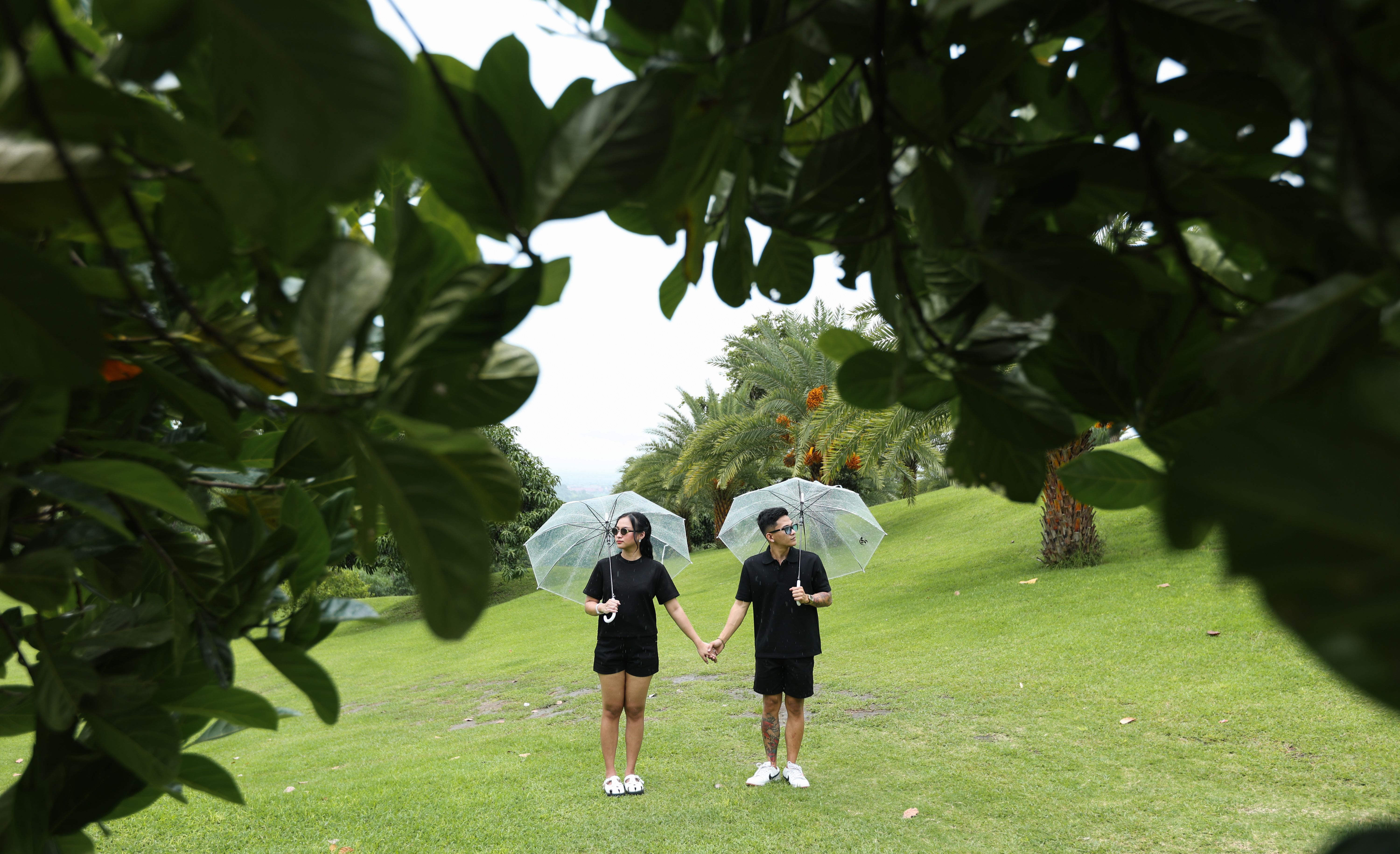 SJ and Emery — under the trees